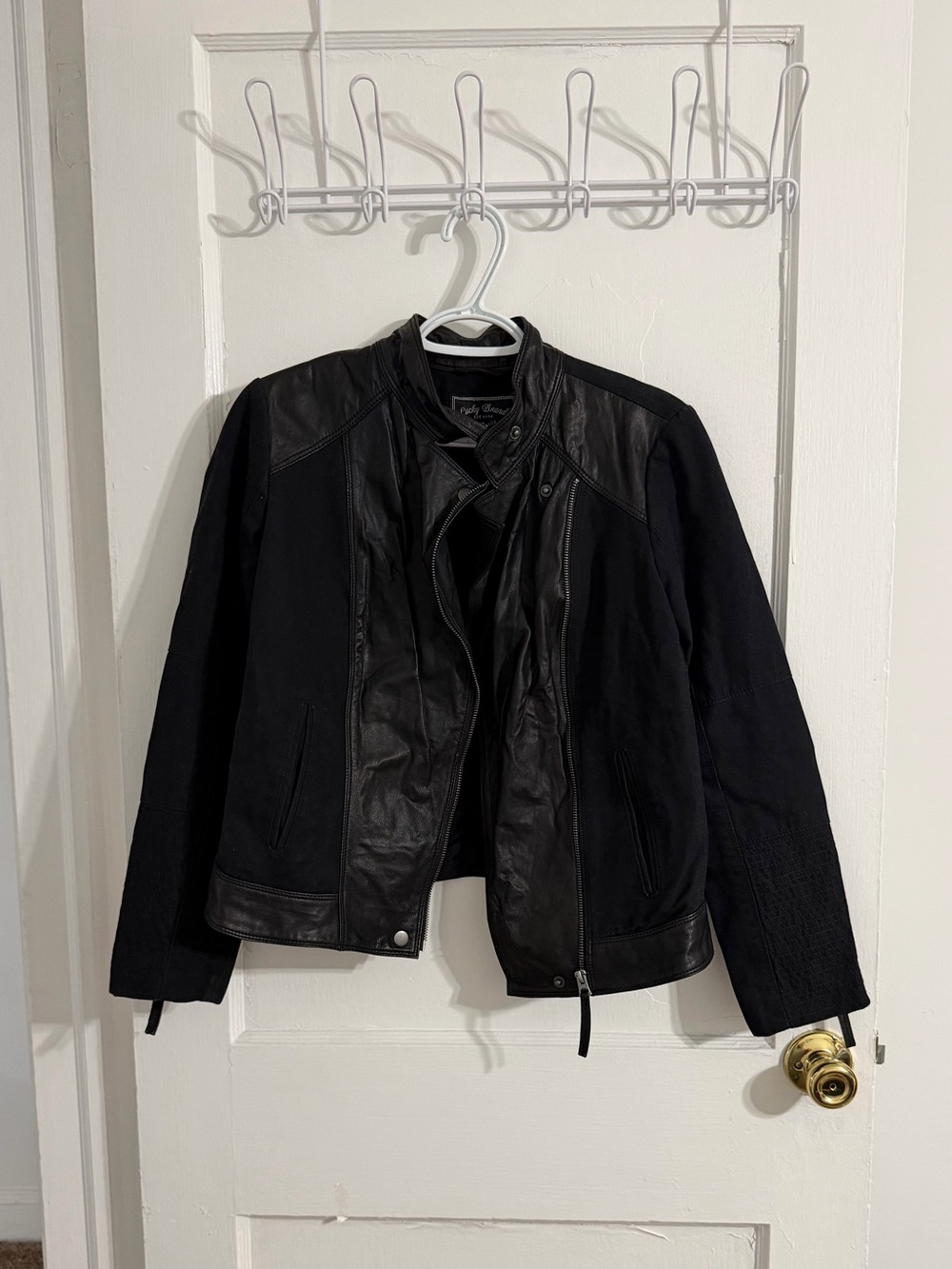 Lucky Brand Black Leather Moto Jacket
